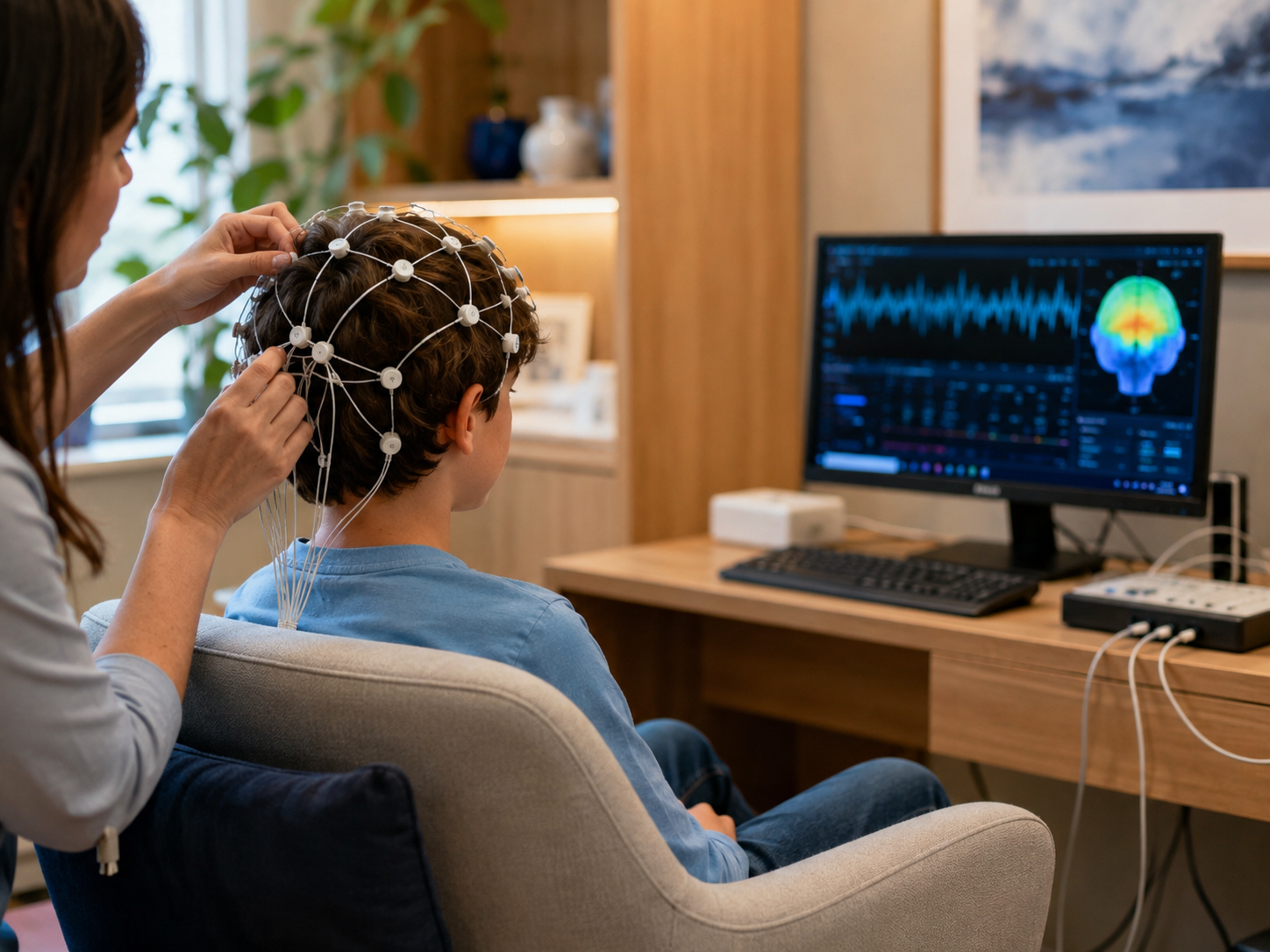 Terapia EEG Biofeedback, sesja z dzieckiem